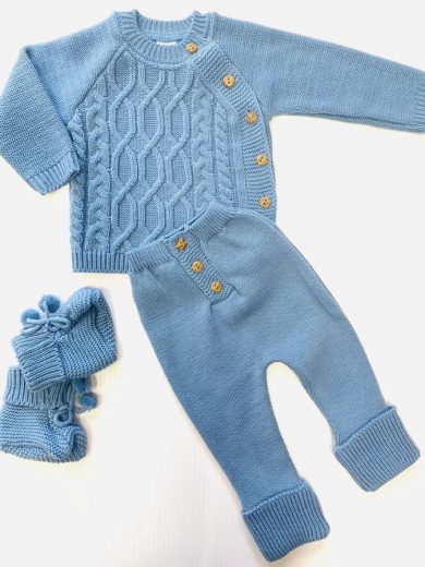 BABY  KNIT 3-PIECE OUTFIT