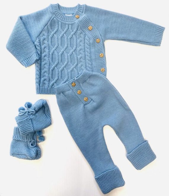 BABY  KNIT 3-PIECE OUTFIT