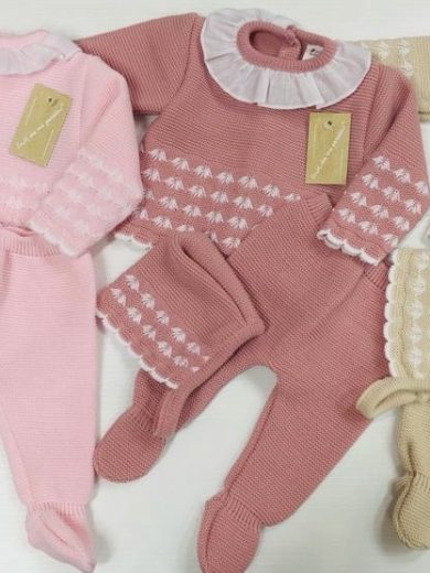 KNIT BABY 3-PIECE OUTFIT