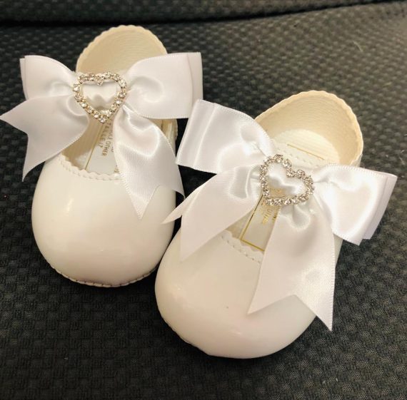 White soft sole baby shoes