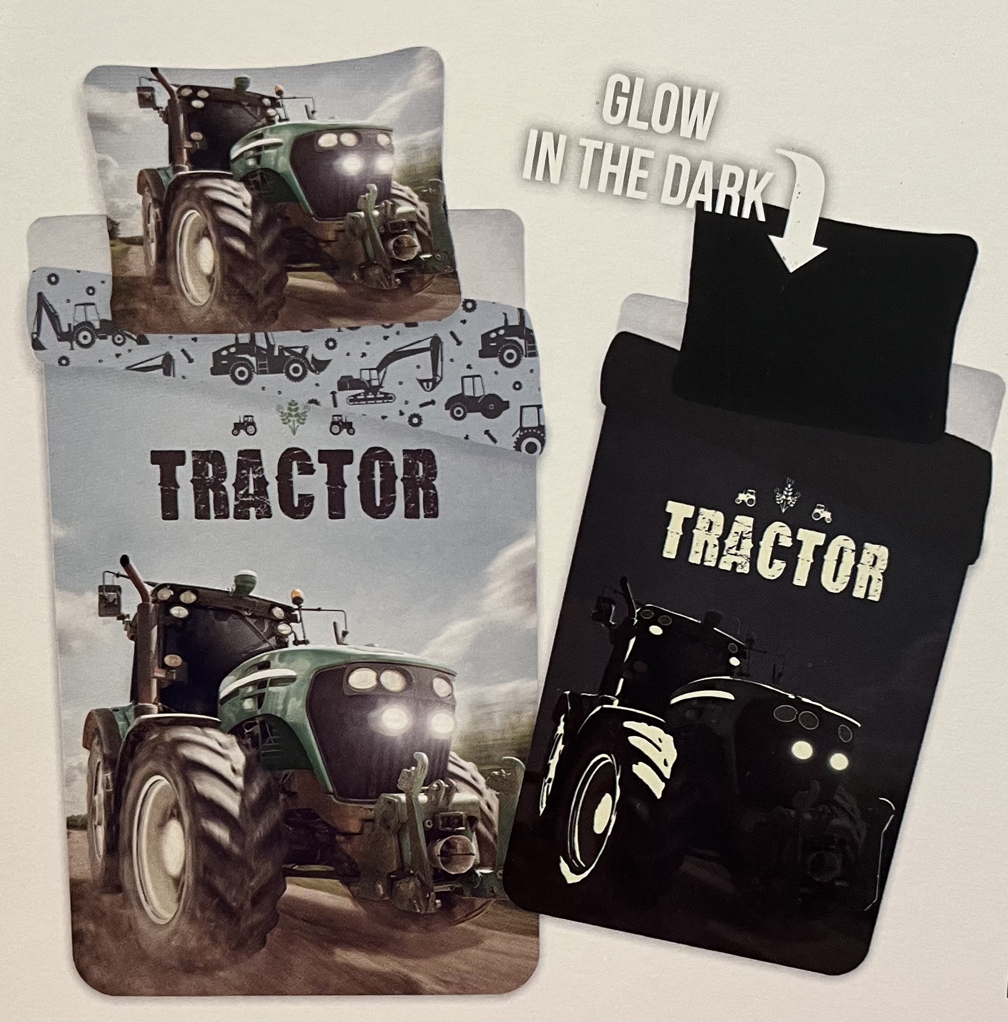 GREEN TRACTOR DUVET COVER